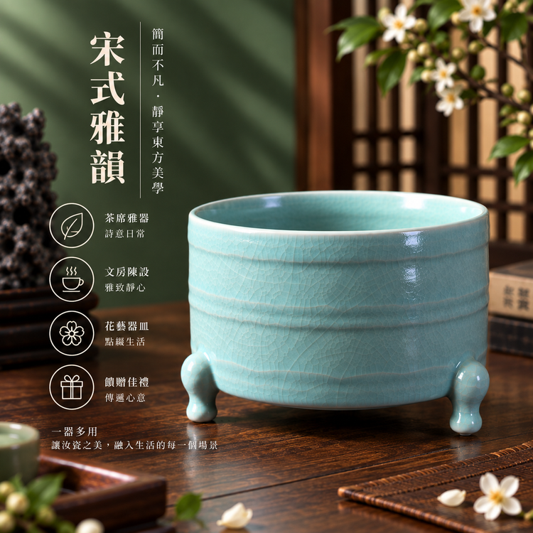 玄紋尊｜仿古釉・自然開片・宋式雅器