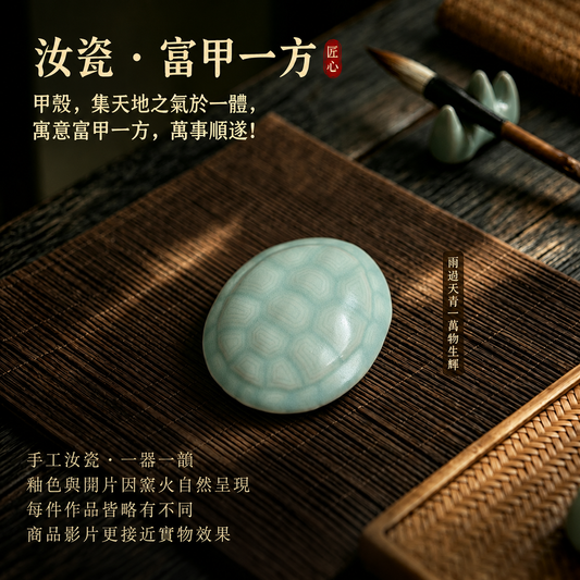 富甲一方｜龜殼・茶寵・趣味把玩件・擺件・汝窯・茶台茶寵