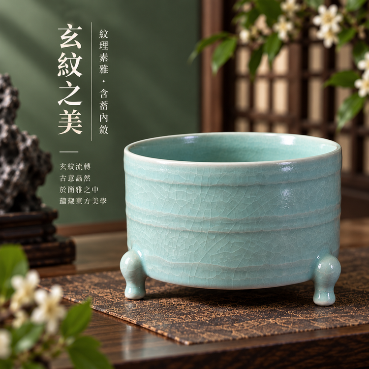 玄紋尊｜仿古釉・自然開片・宋式雅器