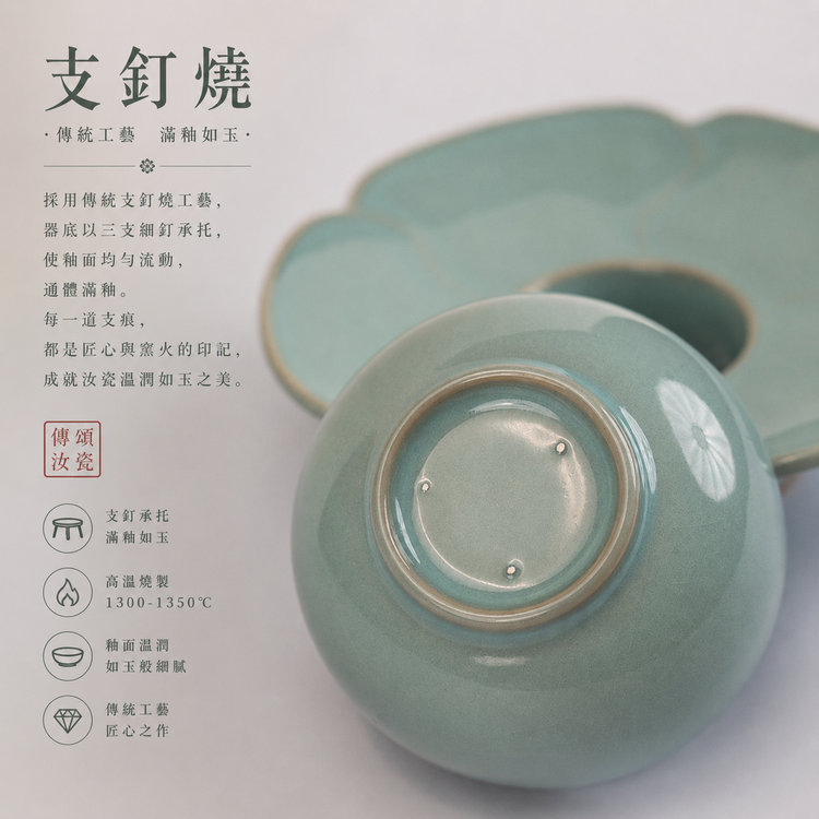 宋式蓮瓣盞託｜天青茶敘杯套裝・個人杯・主人杯・品茗杯・汝窯
