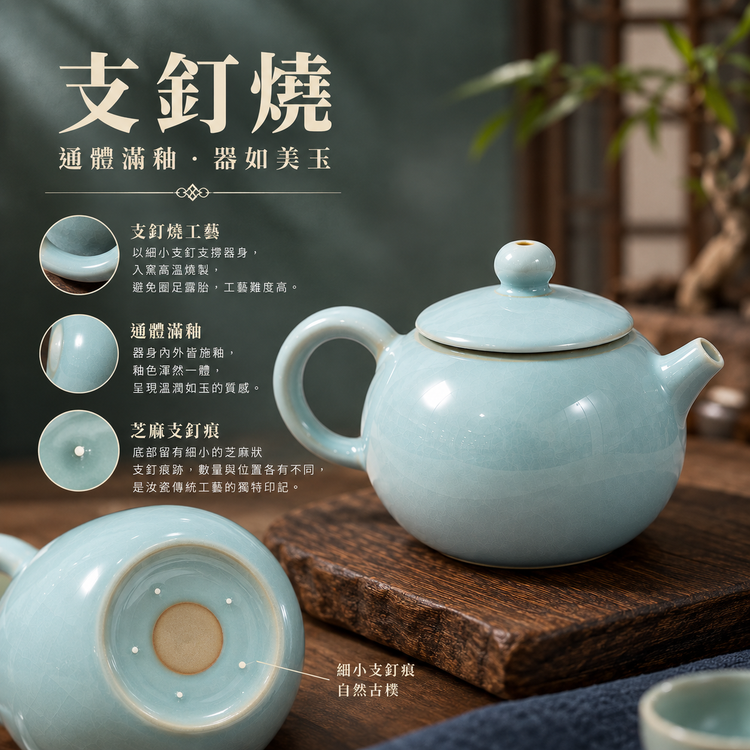 蘋果壺｜自然開片・瑪瑙入釉・手工泡茶壺・宋式茶器・汝窯