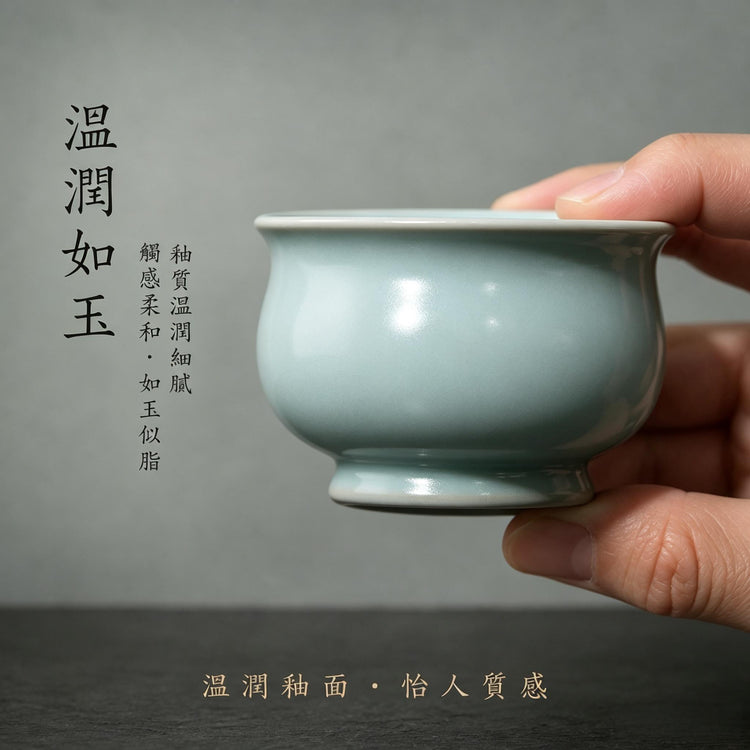 佛肚杯｜仿古釉・瑪瑙入釉・自然開片・手工主人杯・品茗杯・茶杯・汝窯