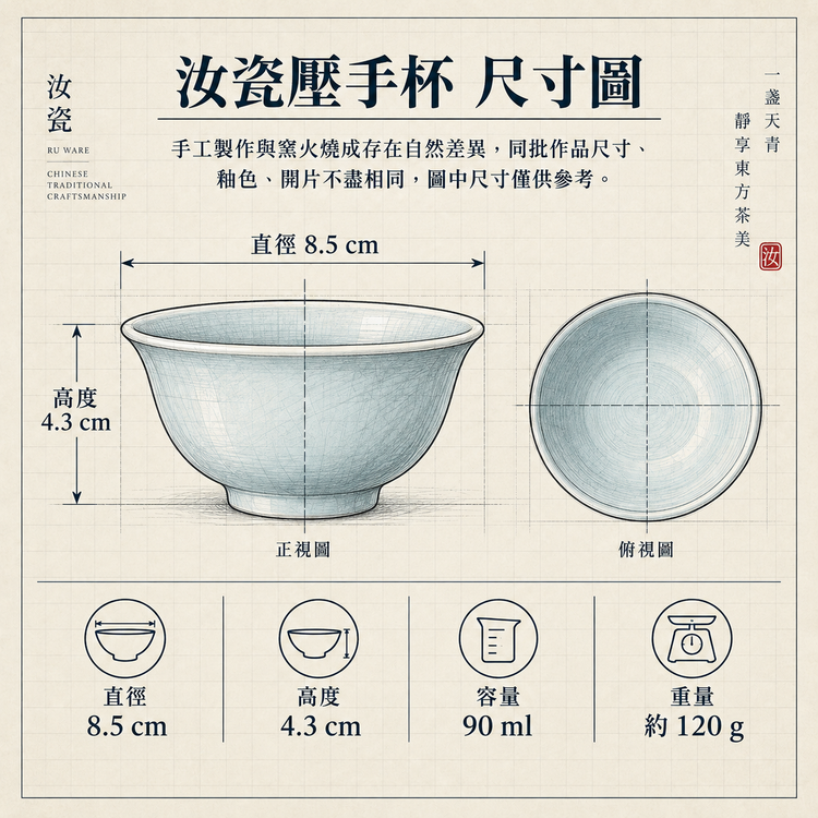 Hand-Held Cup | Celadon Glaze · Natural Crackle · Stilt-Fired · Handcrafted Owner’s Cup · Tea Tasting Cup · Teacup · Ru Ware Style